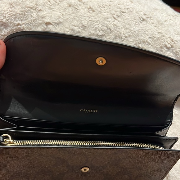 Coach Wallet, Black Leather with blk & brown coated canvas - Picture 5 of 5